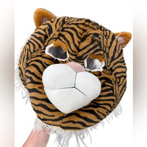 Tiger Face Plush Mask for Halloween cosplay cat costume adults or kids unisex